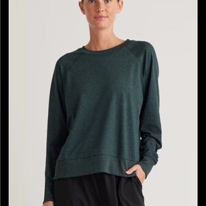 Quince Women's Flowknit Pullover Crew Green Size Xs New with Tags
